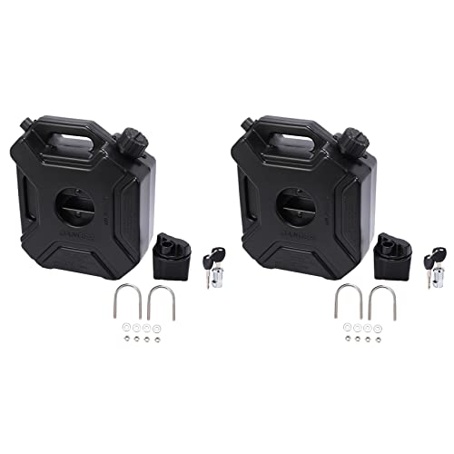 Depósito de combustible negro de 5 litros con cerradura para coche bidón de repuesto pack de 2
