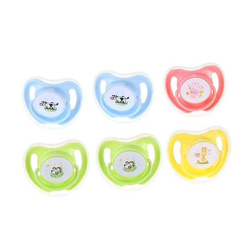 TOYANDONA 6個ベビーおしゃぶり シリコン製 嬉しいデザイン 乳児用 新生児用 持ちやすい 握りやすい 衛生カバー付き