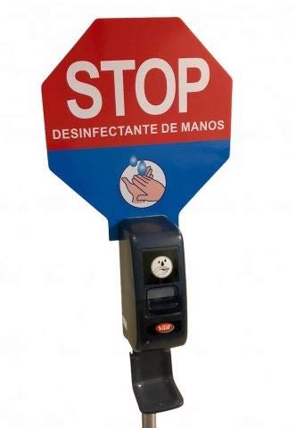 Dispenser per gel idroalcolico disinfettante per le mani per negozi e uffici. Include cartellino. Dispenser di gel disinfettante.
