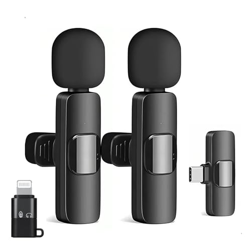 Image of Dual Channel Wireless Microphone for Smartphone | Noise Cancellation Clip Mic with Receiver for Interviews, Vlogging, YouTube, Reels & Live Streaming (K9-Mic)