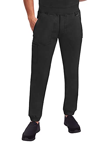 Healing Hands Men's Scrub Jogger Pants Dante with 4 Pockets, 2-Way Stretch, and Durable Fabric 9301, Black,MT