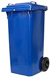 cubo basura jardin con ruedas 120 litros Bidone nettezza urbana de polipropileno alta densidad. Con ruedas. Resistente a todos los agentes químicos, no retienen I líquidos. Y \'Lavable y sterilizzabile.