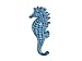 Handcrafted Nautical Decor Rustic Light Blue Whitewashed Decorative Cast Iron Wall Hook Seahorse Hook, 5" - Rustic Wall Art