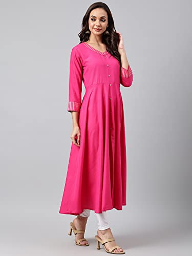 Image of ANNI DESIGNER Women's Cotton Blend Kurta with Dupatta