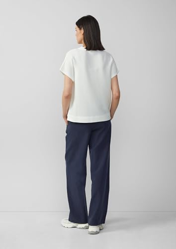 Miękki t-shirt o luźnym kroju ze strukturą, écru, 38