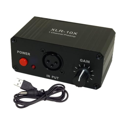 Xiniy XLR-10X Amplificador de Audio Balanceado con Interfaz XLR de 1 Canal NE5532 Preamplificador de Micrófono Dinámico