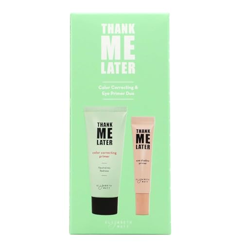 Image of Elizabeth Mott Thank Me Later Color Correcting & Eye Primer Duo, 30g + 10g | Eye Primer & Face Primer Set, Color Correcting Face Primer, Neutralizes Redness, Long-Lasting, Crease-Free Eye Primer