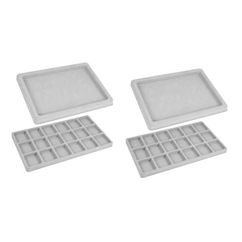 SEWACC 4 Pièces Pour L'Artisanat De Collier De Bijoux Colliers D'Outils De Bricolage Planche De Conception Plateau Floqué Fabrication De Perles Grises Accessoires De Perles Tapis De Cover