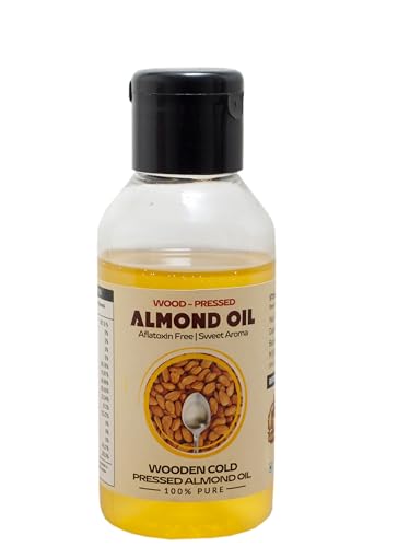 Image of Sarv Matrikaa Wood Pressed Almond Oil - (100ml)|100% Pure & Natural | Cold Pressed | Sweet Aroma | Aflatoxin Free | Edible & Skin Use
