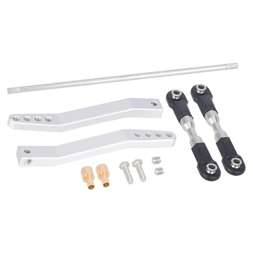 MIXVZARF RC Upgrade Accessories for Axial for RR10 90048 for Vanquish for VS4-10 for Phoenix for LCG 1/10 Metal Anti-Tilt Link Rod Sway Bar Set RC Crawler DIY Upgrade Parts(Silver)