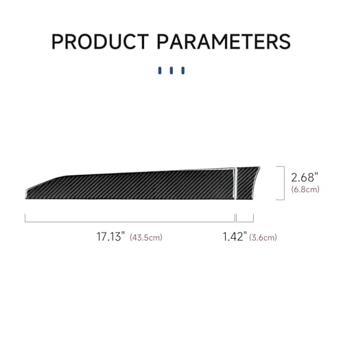 Image of Car Carbon Fiber Dashboard Co-Pilot Instrument Panel Strip Trim Cover Interior Accessories for Ford Bronco Sport 2021 2022 2023 2024