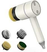 Electric Spin Scrubber- Portable Spin Scrubber with 4 Replaceable Brush Heads, Cordless Electric ...