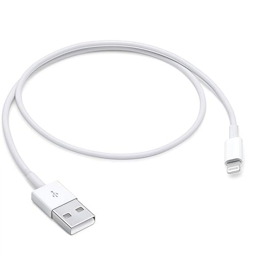 Short USB A to Lightning Cable, 0.5m CarPlay Lightning Cable for iPhone 14, 14 Plus, 14 Pro Max, 13, SE/12/11/Xs/XR/8/7, iPad Air 4/5/6/7/8, Mini 2/3/4/5, AirPods Pro Charger Lead, Car Charging Cord