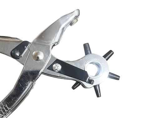 Image of Inditrust punch Leather hole punch hand tool kit for Craft Belt,Watch Bands,Bags, Dog Collars Rotary Puncher, Multi Hole Sizes Maker tool, Pack of 1 2.5mm-5mm (Without grip)