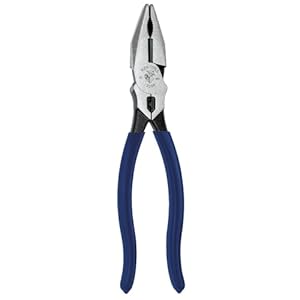 Klein Tools 12098 High Leverage Universal Lineman Combination Pliers with Crimping Die, Toothed Pipe Grip, Induction Hardened Knives, 8-Inch