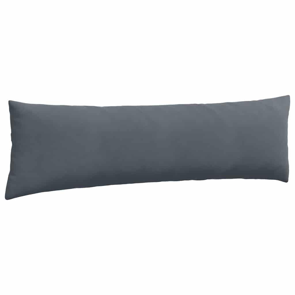 Juego de 2 cojines de sofá gris oscuro de pana de 145 x 40 cm con cremallera, funda extraíble para salón, dormitorio y oficina como cojín para banco