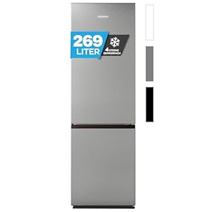 Kühlgefrierkombination 269 Liter, Kühlvolumen 198L, Gefrierfach 71L,LED Beleuchtung,Kühlschrank Türanschlag wechselbar, leise 39dB,große Tiefkühlboxen, 7 Temperaturstufen, (inox)