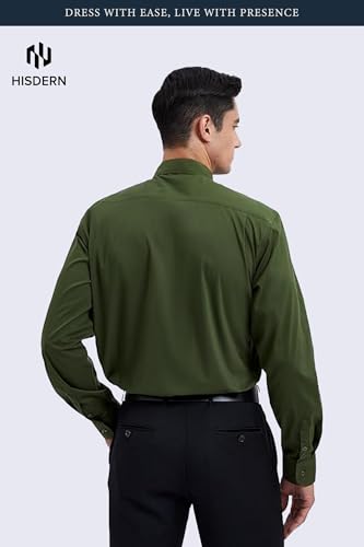 Image of HISDERN Mens Dress Shirt with Tie Pocket Square Set Classic Button Down Shirt Matching Tie Long Sleeve Shirts