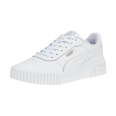 PUMA Womens Carina 2.0 Sneaker, PUMA Womens White-PUMA Womens White-PUMA Womens Silver, 8 Cover