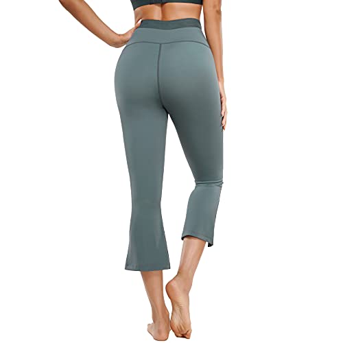 Haenpisy Capri Yoga Pants For Women High Waisted Tummy Control Workout Bootcut Capris For Casual Work(Xx-Large, Blue) #TOP1