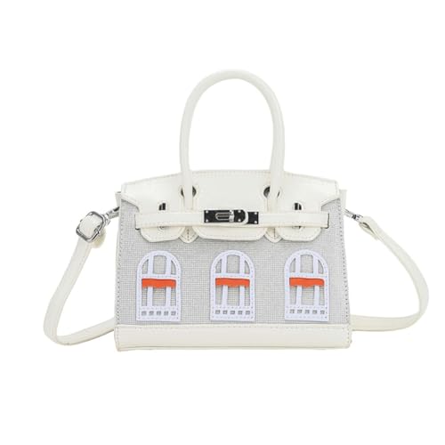 Mini Square Tote Crossbody Bag for Women, Vegan Leather Structured Handbag with Adjustable, Chic Small Classic House Satchel