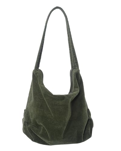 Image of 2026 Corduroy Tote Bag with Zipper Large Casual Handbags Shoulder Purse for Women