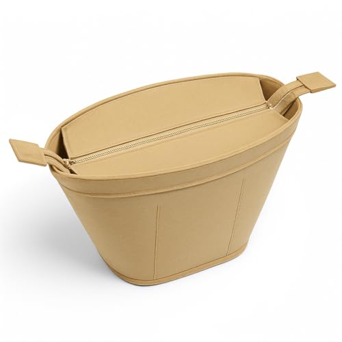 French Basket Organizer Insert for Straw Tote – Compatible with French Market Basket, Beach Bag, Picnic Basket, Moroccan Basket, and Wicker Basket with Handles (Large)