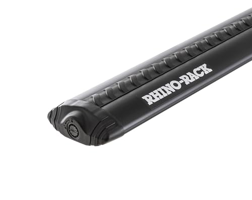 Rhino-Rack | Sportz Bar Aero Roof Rack Cross Bar Zwifloc Channel & Twin Strip Wind Technology (Black 50 inch)