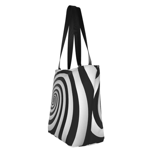 spiral optical illusion gif Print Comfortable Shoulder Bag Summer HandbagTravel Beach Work Daily Use Versatile Carry4