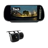 Broadwatch バックカメラセット リアカメラセット AI機能付き 夜間フルカラー ミラー取付型モニター AHD IPX7 広角 ガイドライン 防水 防塵 夜間撮影 15m ケーブル 簡単取付 国内サポート （モニター/バックカメラ/ケーブル） 大型車 12V対応 / 24V対応