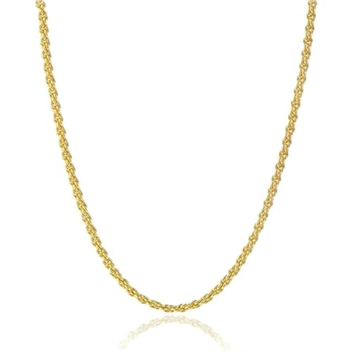 IGOBATA 14k Solid Yellow Gold Rope Chain Necklace for Women 3mm Width with Lobster Clasp Hypoallergenic Dainty Layering Chain Gift Ready 24Inch by IGOBATA - Used condition - US$281.02