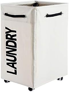 Haundry 85.8L Large Collapsible Laundry Hamper with Wheels, Waterproof Rolling Clothes Hamper Basket