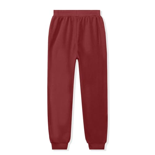 Image of Kid Nation Kids Unisex Soft Brushed Fleece Casual Pull On Jogger Sweatpants with Pockets for Boys or Girls | Soft Brushed Fleece Kids JoggerElastic Waist With Drawstring,Deep Side Pockets,Machine Wash,Durable,Great Gift for 3-12 Years
