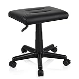Lilithye Footrest Stool Under Desk Adjustable Height Footrest Ottoman Ergonomic Foot Stool with Wheels 360° Rolling for Home Office (Black-1)