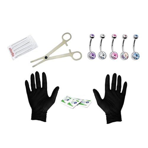 CONGARTENO Navel Ring Kit 15 Piece Set 14g Navel Ring Kit Comfortable and Easy to Clean Random