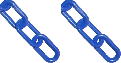 Image of Mr. Chain Plastic Barrier Chain, Blue, 25 ft Length (Pack of 2)