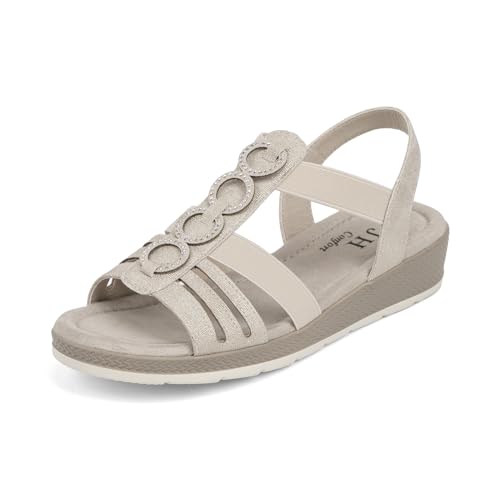Image of VJH confort Women's Flat Sandals, Comfort Slip-on Elastic Ankle Strap Slingback Light Weight Casual Walking Sandals