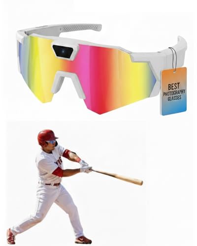 GXZL POV Glasses 4K Baseball Glasses with Camera Smart Camera Glasse for Men Women Sunglasses with Cameras and Audio Video Recording Glasse and WiFi Action Sports for Cycling Hiking