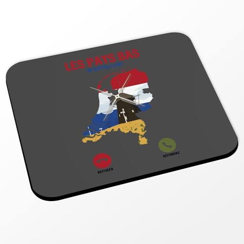 Fabulous Tapis de Souris Noir - Les Pays Bas m'appellent Voyage Passion Tourisme - (Dimensions 24 x 20 cm)