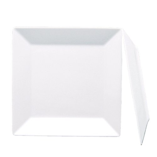 Fortessa Fortaluxe Superwhite Vitrified China Dinnerware, Plaza 8-3/4-Inch Square Shallow Salad/Dessert Plate, Set Of 6 #TOP8