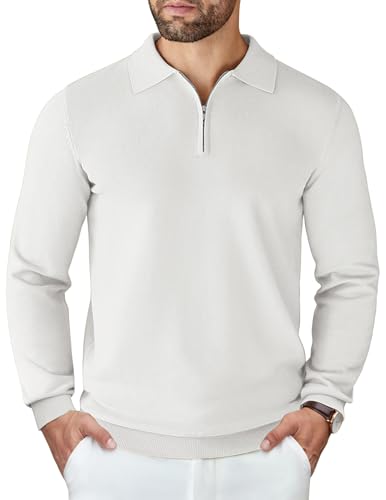 Amazon.com: COOFANDY Mens Knit Polo Sweater Casual Long Sleeve