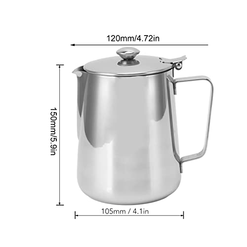 Jarro de espuma de leite de aço inoxidável, copo de batedor de leite de café de metal, jarros de vap