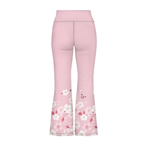 Image of Girls Flare Leggings 5-14T Cute Bell Bottoms for Girl Yoga Pants for Gym