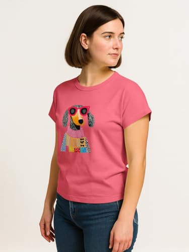 Image of HELLCAT Mulitcolor Trendy Printed Body Fit T-Shirt for Women | Pack of 1 T-Shirt