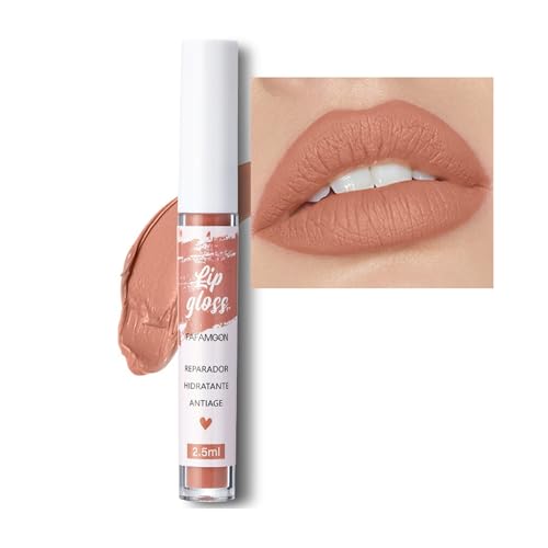 Nude Lipstick,Matte Lipstick Liquid Nude Lipstick,Smooth,Waterproof,Highly Pigmented Lip Gloss,Long Lasting Lip Stain Velvet Lip Tint Full-Coverage Lip Color Lipsticks For Professional Make Up