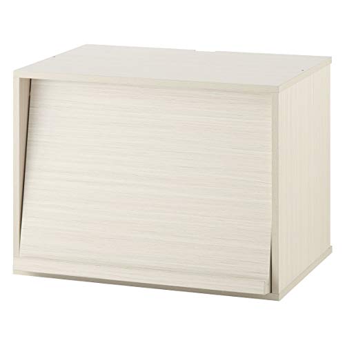 ぼん家具 [完成品] テレビボード 幅60×奥行40×高さ45cm テレビ台 キューブボックス 組み合わせ フラップ扉 キャビネット ホワイト