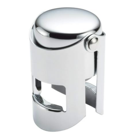 4 Bouchons De Champagne en Acier Inoxydable, Outils De Conservation du Vin, Accessoires De Bar De Cuisine, Réutilisables, Indispensables pour Les Boissons De Fête (Argent).