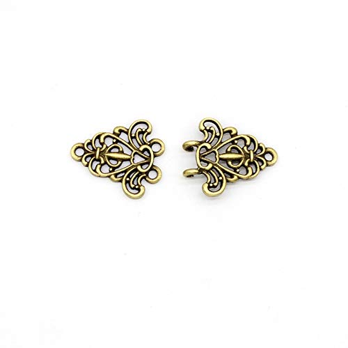 Vieel 6 Pair Wings Flower Cape Cloak Clasp Fasteners Sew On Hooks Eyes Cardigan Clip For Clothing Coat Jacket Pants (Gold&Silver&Copper) #TOP1
