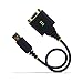 StarTech.com 1ft/30cm USB to Null Modem Serial Adapter Cable, COM Retention, FTDI, USB-A to RS232, Changeable DB9 Nuts/Screws