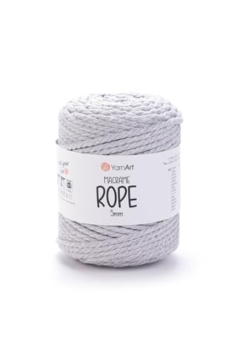EL Örgü İpi, Yarnart Macrame Rope 5 MM - Makrome — Açık Gri-756